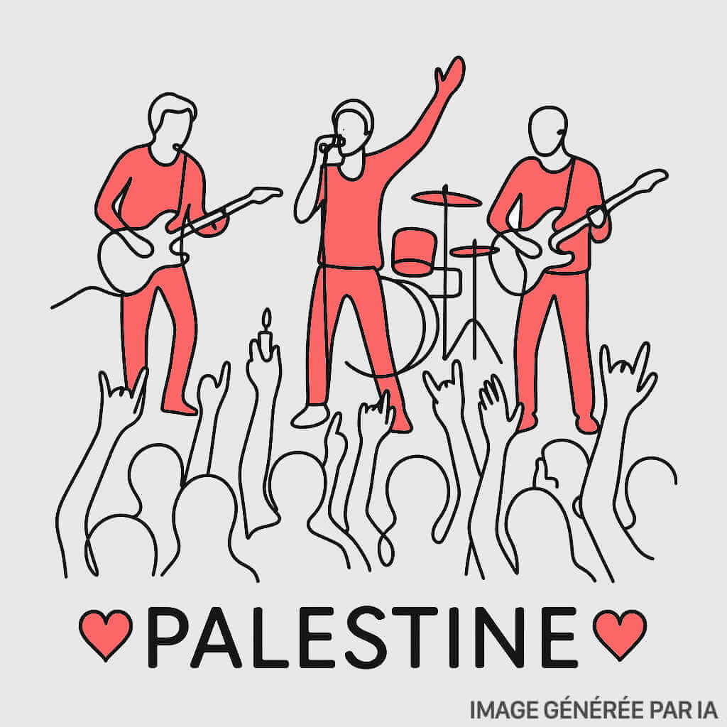 Illustration en ligne, continue d'un concert pour la Palestine.